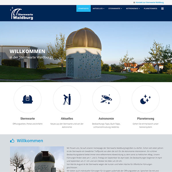 Homepage Sternwarte Waldburg