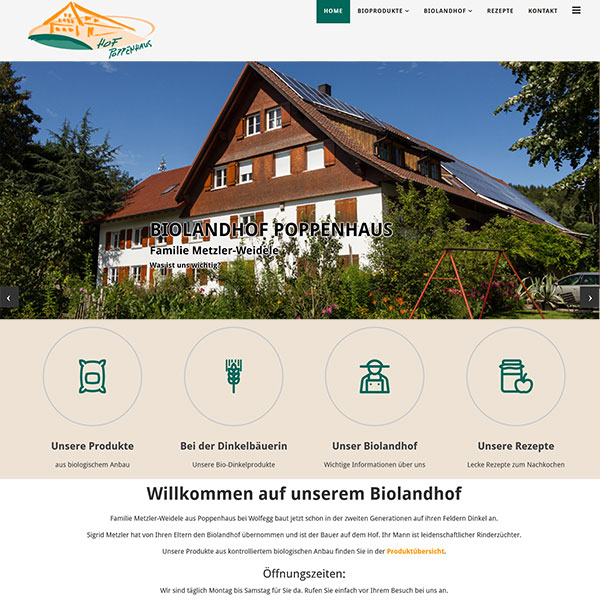 Webdesign Biolandhof Poppenhaus