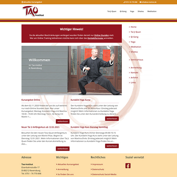 Webdesign Tao-Institut